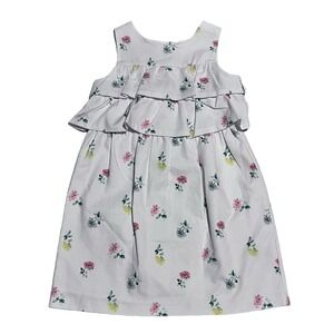 Janie & Jack An Enchanted Day Dress Sz 7 White 3 Tier Flower Floral Sleeveless